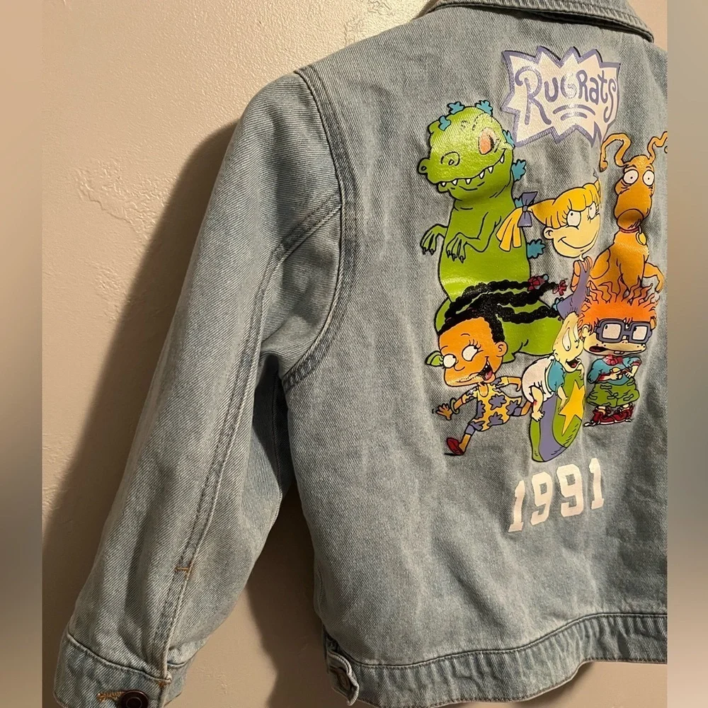 Mini Rugrats Don't Be A Baby Denim Jacket - Light Blue Wash